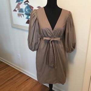 BCBG MaxAzria Neutral Tan Long Sleeve Dress Sz S